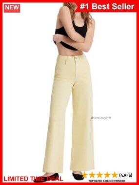 High Waisted Wide Leg Jeans Stretchy Baggy Denim Pants